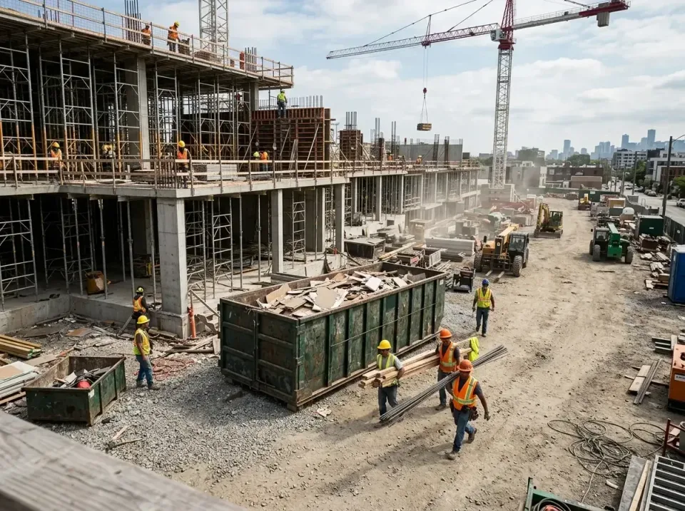 commercial-construction-site-w-002 — frequently asked questions, Low Cost Construction Dumpster Rental in Arlington, MN